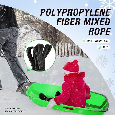 زلاجات الثلج للشتاء، زلاجات بلاستيكية مقاومة للبرد مع حبل سحب ومقابض للأطفال والكبار in Kuwait