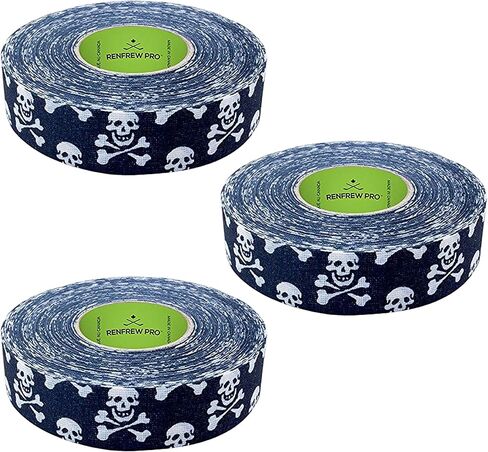 Renfrew New 3 Pk Skull Cross Bones Hockey Stick Blade Shaft Tape Rolls 24mmx25m in Saudi Arabia