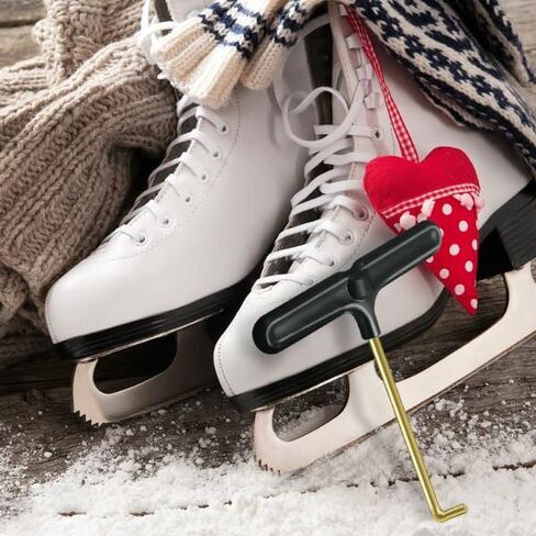 حذاء هوكي تزلج من الدانتيل من الفولاذ المقاوم للصدأ للتزلج على الجليد، أحذية التزلج على الجليد، أحذية خطافية، أداة مفتاح التزلج، أداة الترامبولين الربيعية أداة سحب الربيع، أداة سحب الترامبولين على شكل حرف T للينابيع in Kuwait