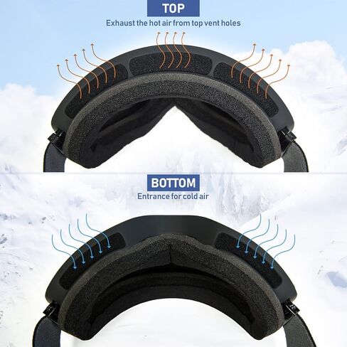 Dizokizo Ski Goggles Anti Fog UV Protection Double Layer Spherical Lens Snow Snowboard Goggles for Women Men Youth in Kuwait