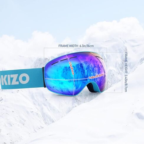 Dizokizo Ski Goggles Anti Fog UV Protection Double Layer Spherical Lens Snow Snowboard Goggles for Women Men Youth in Kuwait