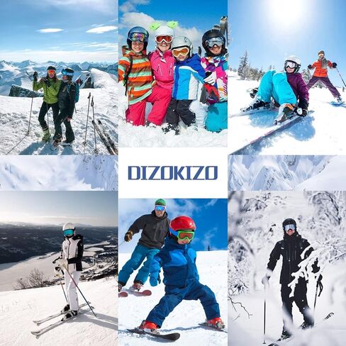 Dizokizo Ski Goggles Anti Fog UV Protection Double Layer Spherical Lens Snow Snowboard Goggles for Women Men Youth in Kuwait