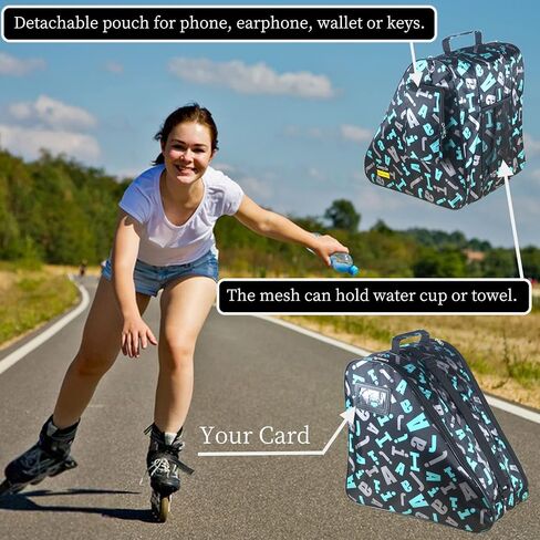 Gooyule Roller Skate Bag Ice Skate Bags Large Capacity Roller Skating Bags for Women Men & Kids Ice Skating Bag Roller Skate Accessories Inline Skate Bag with Shoulder Strap Top Handle Side Pocket in Saudi Arabia