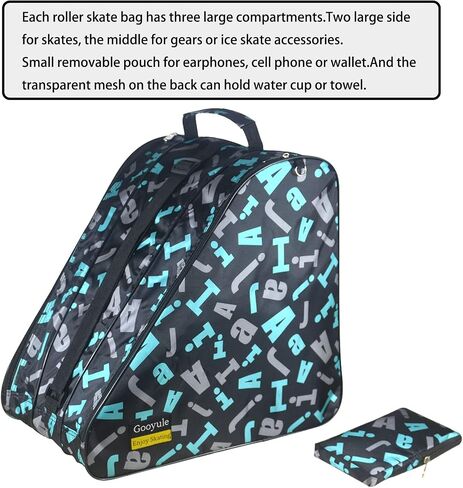 Gooyule Roller Skate Bag Ice Skate Bags Large Capacity Roller Skating Bags for Women Men & Kids Ice Skating Bag Roller Skate Accessories Inline Skate Bag with Shoulder Strap Top Handle Side Pocket in Saudi Arabia