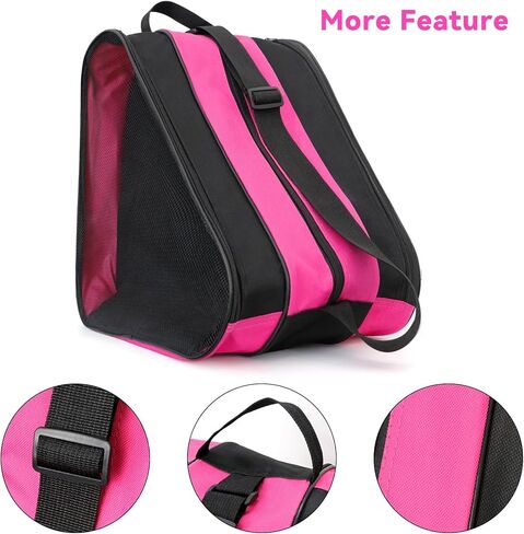 Qavctw Roller Skate Bag Ice Skate with T Tool Accessory Adjustable Shoulder Strap and Top Handle Oxford Cloth Premium Bag to Carry Ice Skates Roller Skates Inline Skates for Both Kids and Adults in Saudi Arabia
