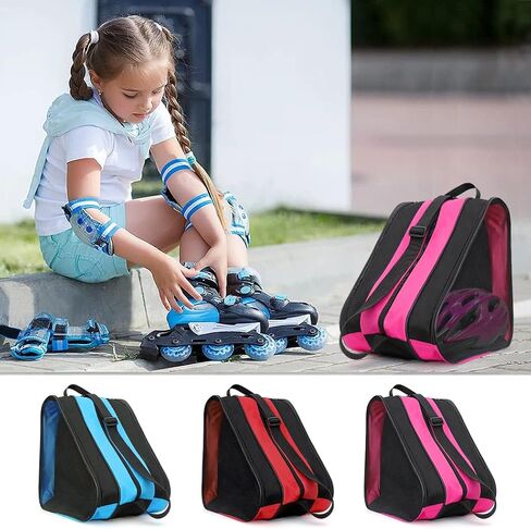 Qavctw Roller Skate Bag Ice Skate with T Tool Accessory Adjustable Shoulder Strap and Top Handle Oxford Cloth Premium Bag to Carry Ice Skates Roller Skates Inline Skates for Both Kids and Adults in Saudi Arabia