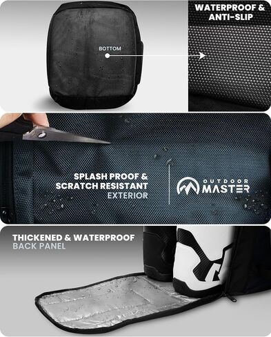 حقيبة أحذية التزلج OutdoorMaster 50L - أحذية التزلج والتزحلق على الجليد حقيبة ظهر للسفر مع حجرة للخوذة | الجزء الخارجي والسفلي مقاوم للماء in Kuwait