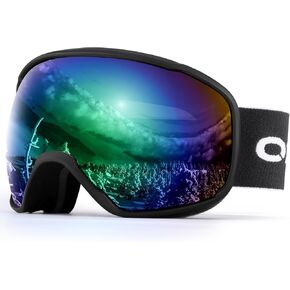 Odoland Snow Ski Goggles S2 Double Lens Anti-Fog OTG Windproof UV400 Eyewear for Men, Women and Youth-Skiing Snowboarding