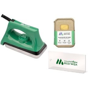 mountainFLOW eco-Wax | Green Circle Wax Kit | Eco-Friendly Ski + Snowboard Wax (All-Temp) | Wax Iron | Wax Scraper in Saudi Arabia