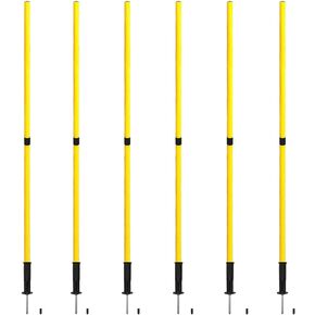 Black Spring Agility Training Pole Set Soccer Plug-in Type Dribbling Pole Coaching Sticks for Sports, Traning, Warning