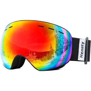 Henoty Ski Goggles, Snowboard Goggles for Men Women Youth – 100% UV Protection, Foam Anti-Scratch Dustproof (Frameless) in Kuwait