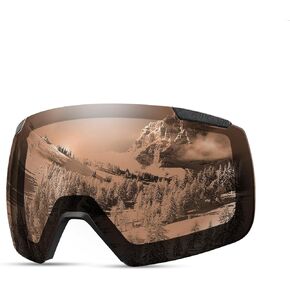 نظارات التزلج OutdoorMaster Heron مع عدستين، بدون إطار، عدسة توريك عالية الدقة قابلة للتبديل المغناطيسي، نظارات OTG على الجليد