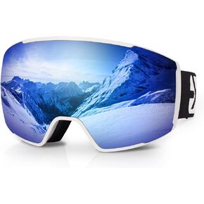EXP VISION Ski Goggles Magnetic Snowboard Goggles Frameless for Men Women, OTG Anti Fog Interchangeable Lens