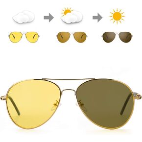 نظارات الرؤية الليلية SODQW Aviator Photochromic، نظارات شمسية مستقطبة للرياضات الخارجية للرجال، حماية من الأشعة فوق البنفسجية 400