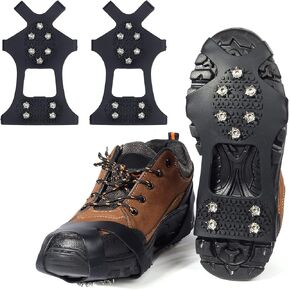 مقابض أحذية الثلج من ISTATSO، مسامير أحذية للثلج والجليد، مرابط ثلج للأحذية والأحذية طويلة الرقبة مع 10 مقابض مدببة من الفولاذ المقاوم للصدأ للأشرطة لأحذية المشي لمسافات طويلة، والمشي، وصيد الأسماك على الجليد، والركض، والمشي لمسافات طويلة in Kuwait