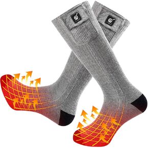 SNOW DEER 2023 Upgraded Rechargeable Electric Heated Socks,7.4V 2200mAh Battery Powered Cold Weather Heat Socks for Men Women,Outdoor Riding Camping Hiking Motorcycle Skiing Warm Winter Socks