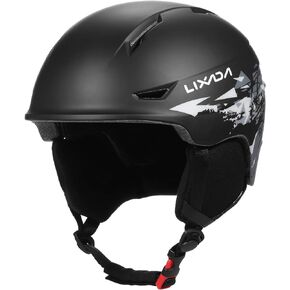 Lixada Snowboard Helmet with Detachable Earmuff Safety Skiing Helmet with Goggle Fixed Strap Professional Skiing Snow Sports Helmet Men Women