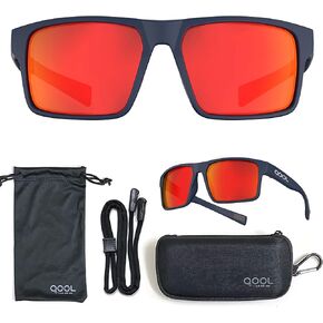 QOOL TIMES rectangle Polarized fishing Sunglasses for Men Women, Running Hunting Golfing Cycling Hiking Outdoors