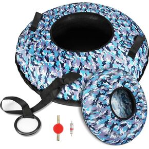 أنبوب ثلج D-TEND مقاس 40 بوصة، شديد التحمل مع قاعدة من البلاستيك الصلب للتزلج وأنابيب تزلج على الجليد قابلة للنفخ للأطفال والكبار متعة الشتاء in Kuwait