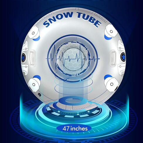 أنبوب الثلج SANKUU - زلاجة ثلجية كبيرة جدًا مقاس 47 بوصة قابلة للنفخ للبالغين - أنابيب تزلج عملاقة شديدة التحمل مصنوعة من مادة سميكة بسمك 0.6 مم in Kuwait