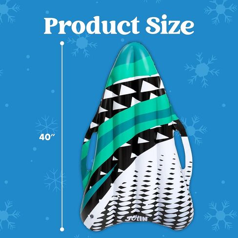 JOYIN Inflatable Snow Sleds (2 Pack), 40" Heavy Duty Snow Tube with Handles, Cold Resistant Snow Sled for Kids and Adults Winter Toys Gifts,Toboggan for Family Winter Outdoor Activity(Green) in Saudi Arabia