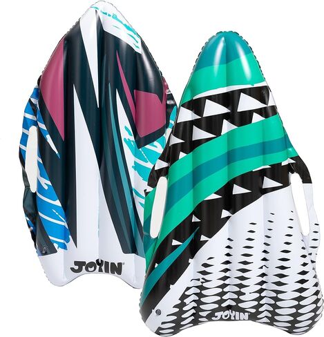 JOYIN Inflatable Snow Sleds (2 Pack), 40" Heavy Duty Snow Tube with Handles, Cold Resistant Snow Sled for Kids and Adults Winter Toys Gifts,Toboggan for Family Winter Outdoor Activity(Green) in Saudi Arabia