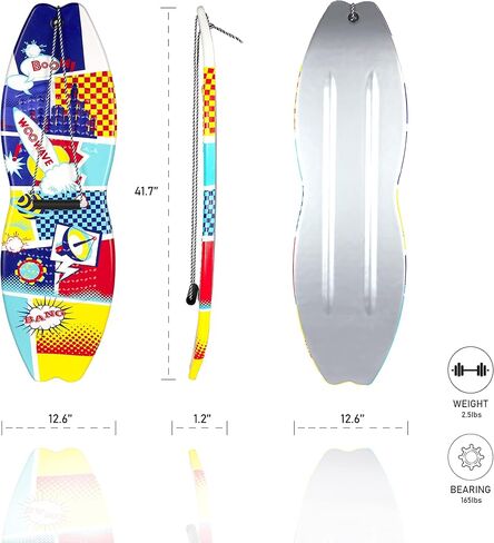 WOOWAVE قسط زلاجات الثلج على الجليد للأطفال 42 بوصة زلاجات رغوة للثلج مع أسفل أملس وحبل السحب in Kuwait