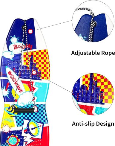 WOOWAVE قسط زلاجات الثلج على الجليد للأطفال 42 بوصة زلاجات رغوة للثلج مع أسفل أملس وحبل السحب in Kuwait