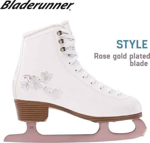 Rollerblade Bladerunner Ice Diva Women's Adult Figure Skates, White and Rose Gold, Ice Skates in Saudi Arabia
