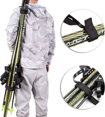 حزام التزلج وحامل القطب - رائع لحمل التزلج - للرجال والنساء والأطفال in Kuwait