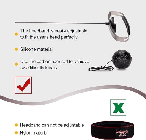 هايكين كرة ملاكمة ريفلكس، معدات ملاكمة ام ام ايه بطول قابل للتعديل للبالغين والاطفال، سرعة اللكم وتدريب التنسيق بين اليد والعين بمستويين للصعوبة in Kuwait