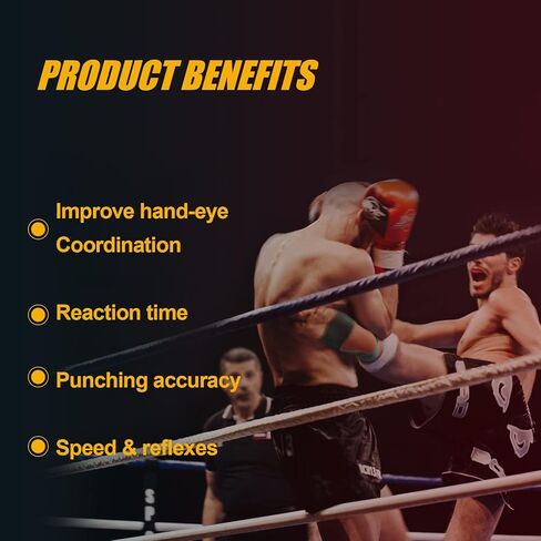 هايكين كرة ملاكمة ريفلكس، معدات ملاكمة ام ام ايه بطول قابل للتعديل للبالغين والاطفال، سرعة اللكم وتدريب التنسيق بين اليد والعين بمستويين للصعوبة in Kuwait