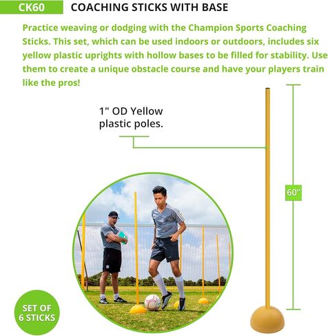 Champion Sports CK60 Coaching Sticks with Base in Saudi Arabia