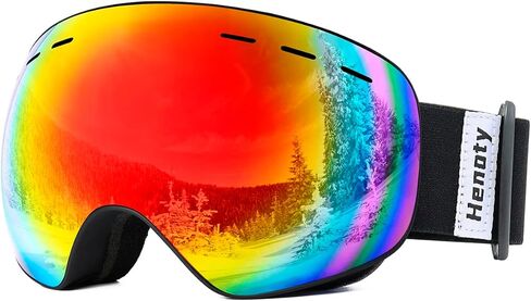 نظارات هينوتي للتزلج، نظارات التزلج على الجليد للرجال والنساء والشباب - حماية 100% من الأشعة فوق البنفسجية، رغوة مضادة للخدش والغبار (بدون إطار) in Kuwait