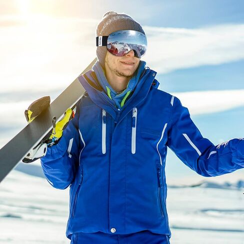 نظارات هينوتي للتزلج، نظارات التزلج على الجليد للرجال والنساء والشباب - حماية 100% من الأشعة فوق البنفسجية، رغوة مضادة للخدش والغبار (بدون إطار) in Kuwait