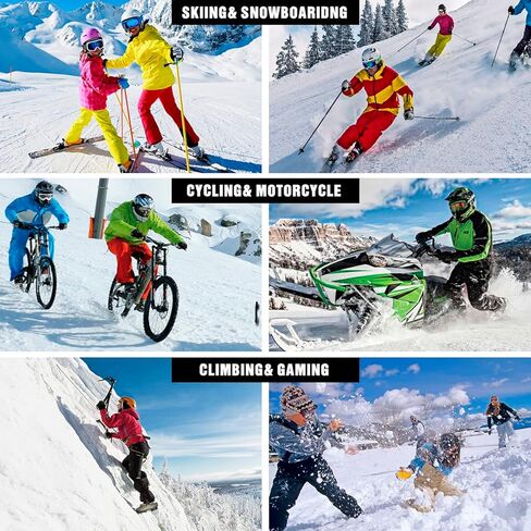 نظارات هينوتي للتزلج، نظارات التزلج على الجليد للرجال والنساء والشباب - حماية 100% من الأشعة فوق البنفسجية، رغوة مضادة للخدش والغبار (بدون إطار) in Kuwait