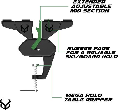 Demon Ski and Snowboard Ultra Vise for Tuning, Repair and Waxing, No Slip Vice Grips with Horizontal and Vertical Working Positions, Magnetic Tool Holder and Secure Board Grip Center Arm (Pair) in Saudi Arabia