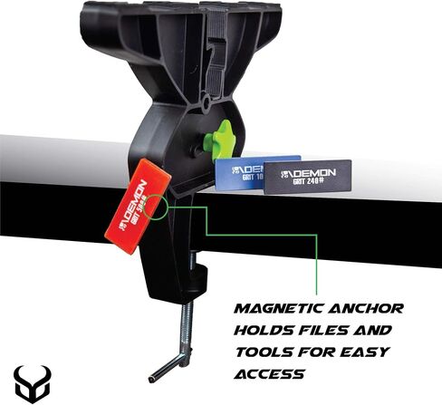 Demon Ski and Snowboard Ultra Vise for Tuning, Repair and Waxing, No Slip Vice Grips with Horizontal and Vertical Working Positions, Magnetic Tool Holder and Secure Board Grip Center Arm (Pair) in Saudi Arabia