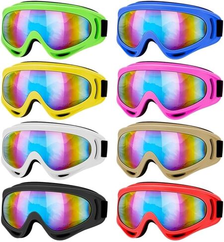 يوسبيدي نظارات تزلج للرجال والنساء والاطفال، نظارات تزلج على الجليد، نظارات دراجة نارية للرجال والنساء والبالغين والشباب من 8 قطع in Kuwait