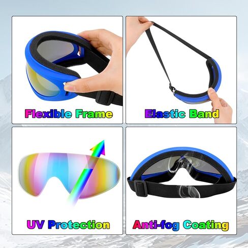 يوسبيدي نظارات تزلج للرجال والنساء والاطفال، نظارات تزلج على الجليد، نظارات دراجة نارية للرجال والنساء والبالغين والشباب من 8 قطع in Kuwait