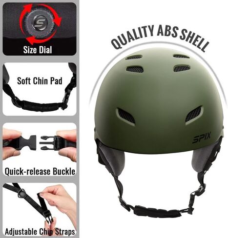 SPIX Ski Helmet Snowboard Helmet - ASTM Safety Standard Size Adjustable for Adults Youth Men and Women in Kuwait