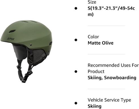 SPIX Ski Helmet Snowboard Helmet - ASTM Safety Standard Size Adjustable for Adults Youth Men and Women in Kuwait