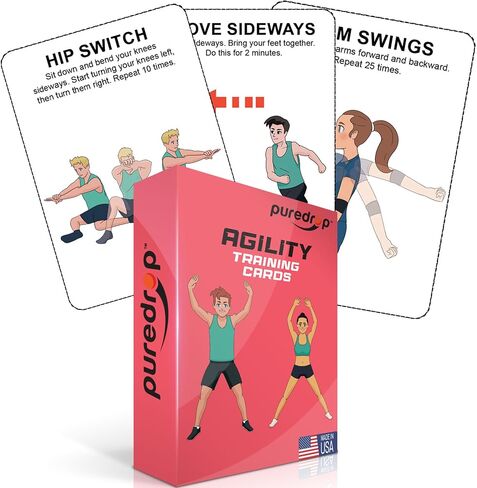 Puredrop Agility Training Equipment Aid Cards Mobility Footwork Flexibility and Stretching Training Drills for Better Movement and Reflexes Reaction Speed Exercises at Home Basketball Football Soccer in Kuwait