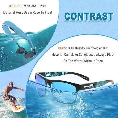 MALIDAK Floating Sunglasses, TPX Polarized Floating Sunglasses, Sunglasses With Case for Men in Kuwait