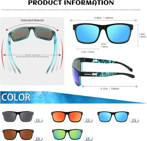 MALIDAK Floating Sunglasses, TPX Polarized Floating Sunglasses, Sunglasses With Case for Men in Kuwait