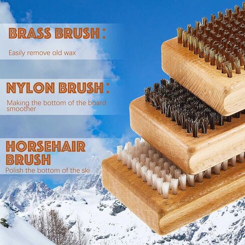 تيسكو مجموعة فرش شمع للتزلج والتزلج على الجليد تتضمن فرشاة نايلون وفرشاة شعر حصان وفرشاة نايلون in Kuwait