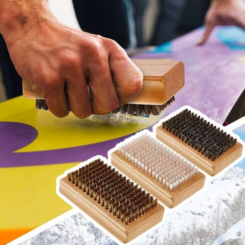 تيسكو مجموعة فرش شمع للتزلج والتزلج على الجليد تتضمن فرشاة نايلون وفرشاة شعر حصان وفرشاة نايلون in Kuwait