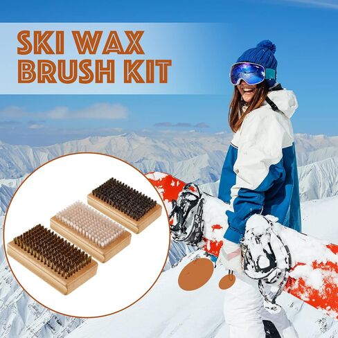 تيسكو مجموعة فرش شمع للتزلج والتزلج على الجليد تتضمن فرشاة نايلون وفرشاة شعر حصان وفرشاة نايلون in Kuwait
