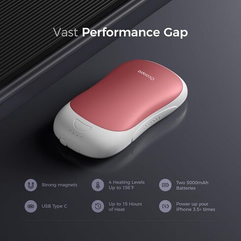 OCOOPA Magnetic Rechargeable Hand Warmers, True Double Warmth Handwarmers 10000mAh, Up to 15 Hours, Max 136℉, Electric Heater, for Men, Women, Golf/Hunting/Camping/Cold Weather, UT3 PRO in Kuwait