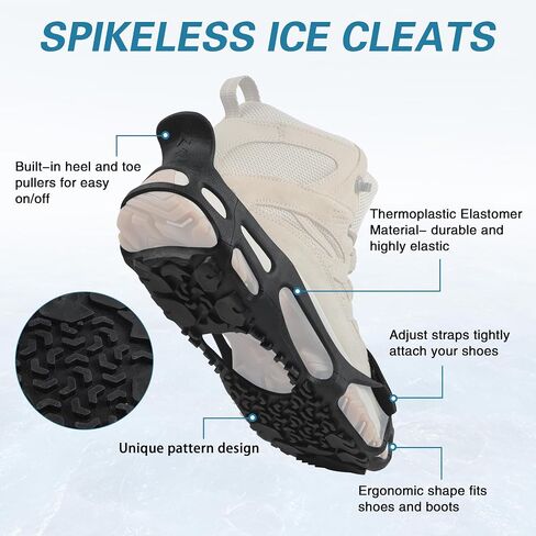 Spikeless Shoe Cleats Anti Slip Roofing Shoes for Wet Floors | Rubber Traction Shoe Cover, Anti Slip Shoe Grips, Work Boots Shoes, Overshoes for Wet Floors, Wood Decks, Slippery Surfaces in Kuwait